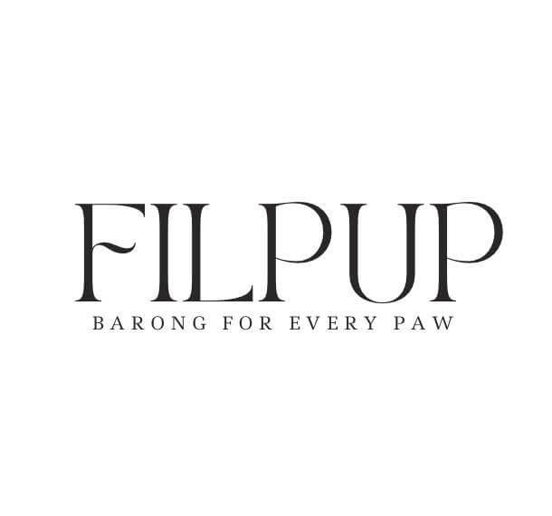 Filpup logo with the tagline 'Barong for every paw' in black serif font on white background.