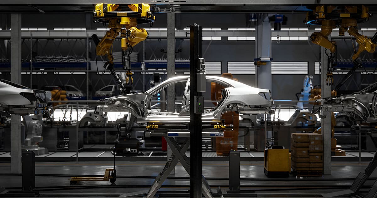 Planta automotriz en México con robots industriales que accede al Mercado Eléctrico Mayorista MEM