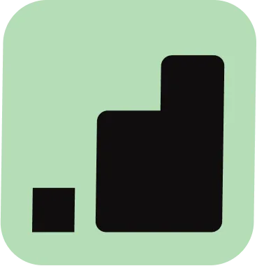 A green circle with a black square on it.