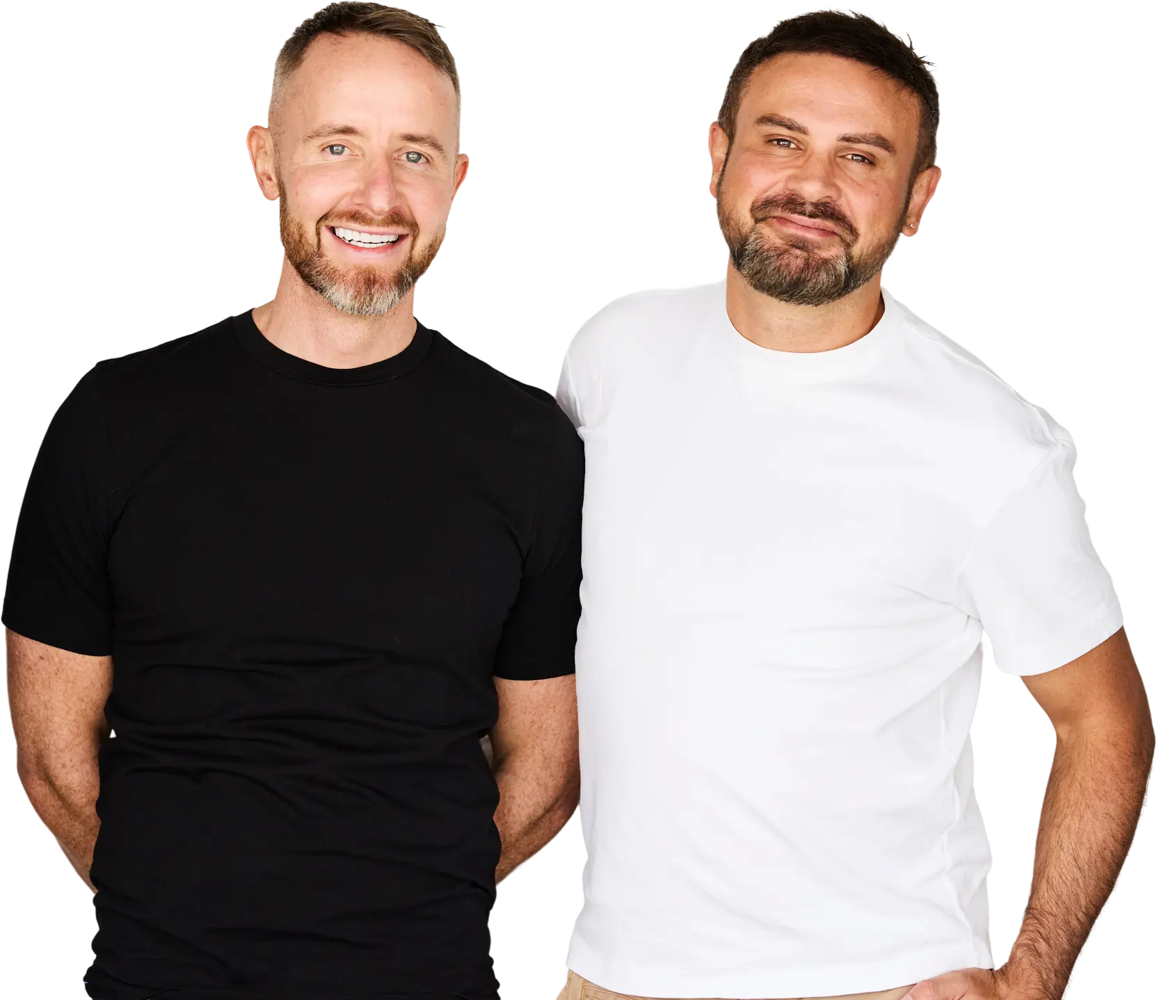 A couple of men standing next to each other.