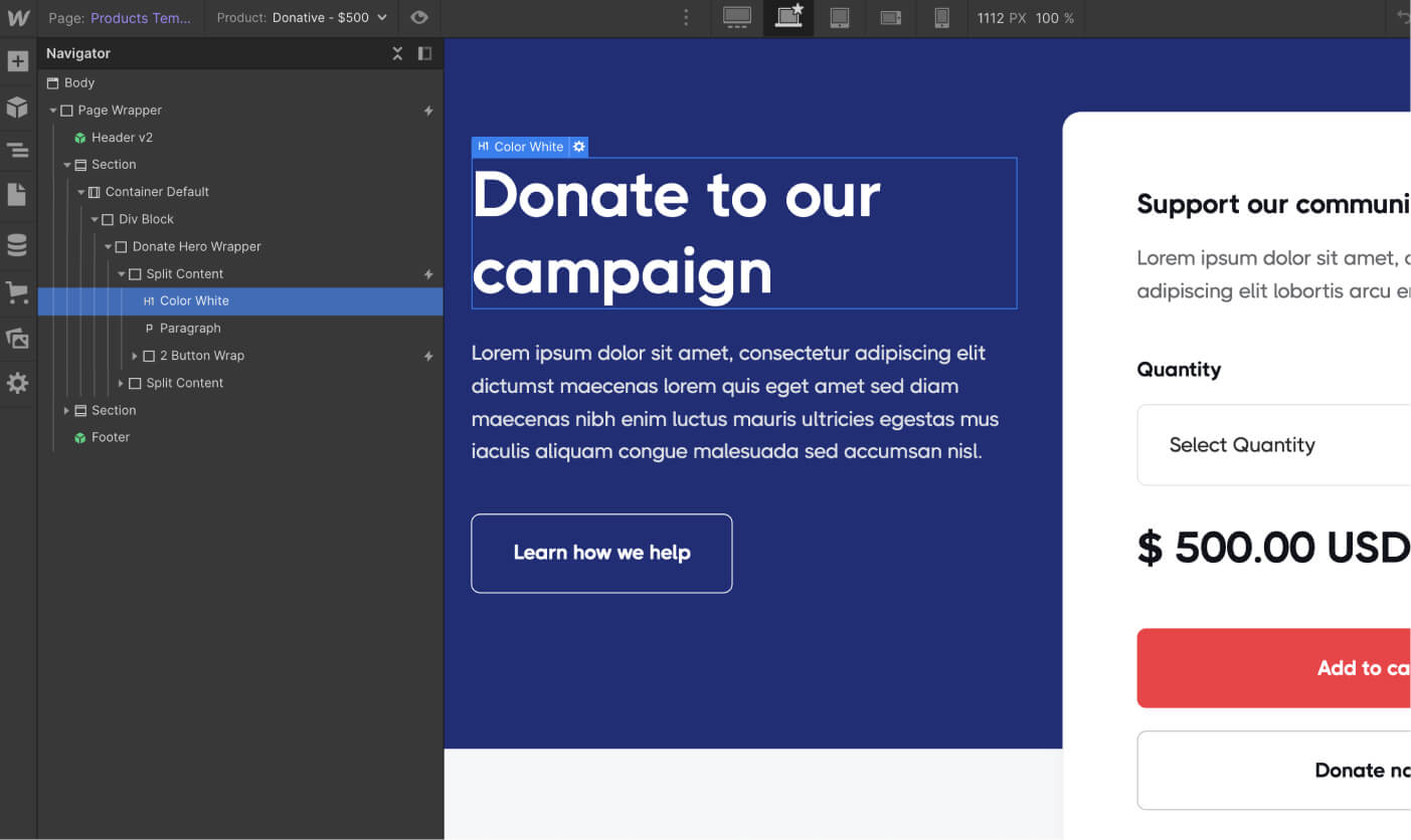 eCommerce Page - Politician X Webflow Template