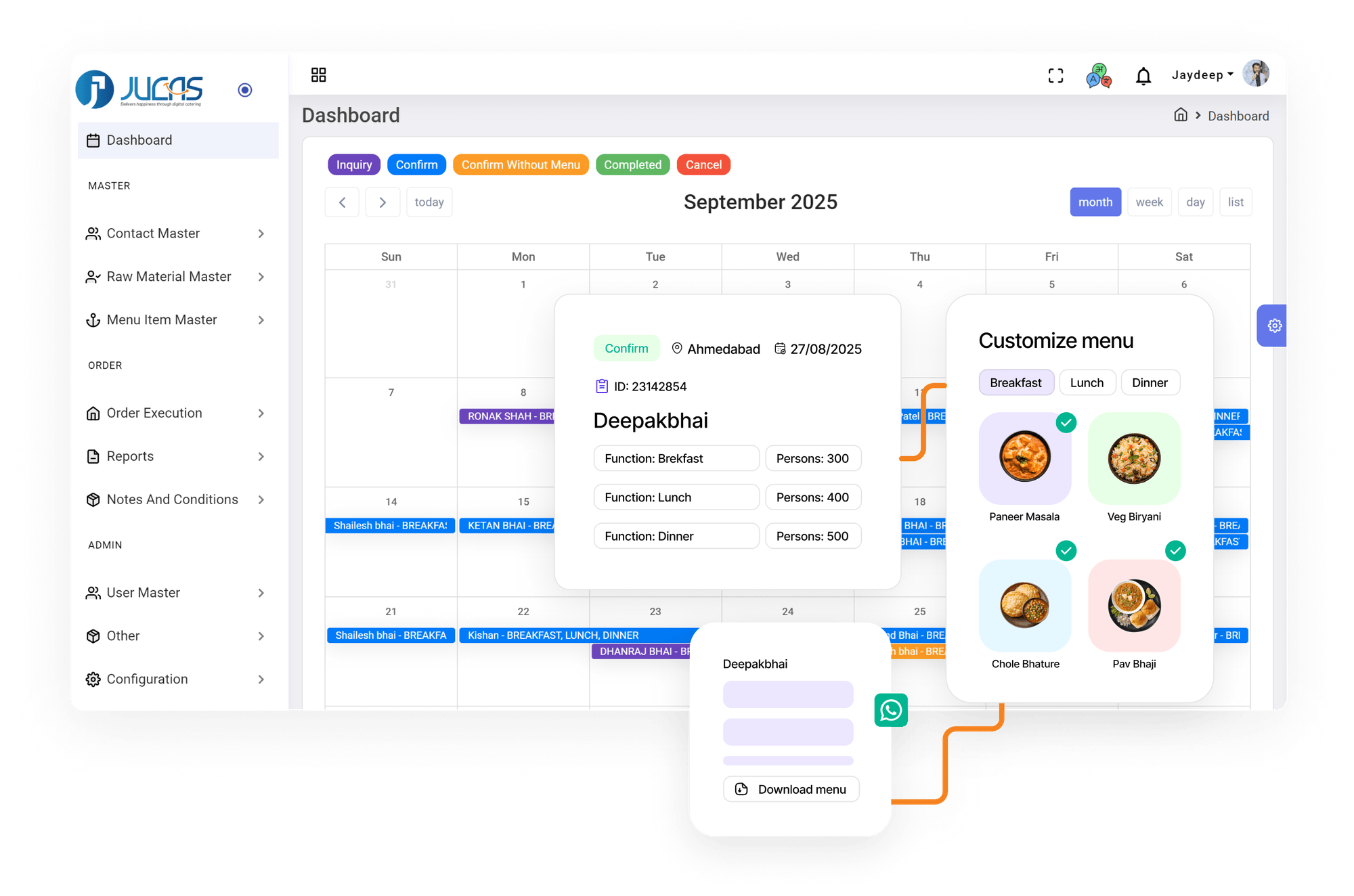top 8 catering management software tools in 2023 |... Catering Management Software Features - Jucas