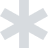 Gray asterisk symbol on a white background.