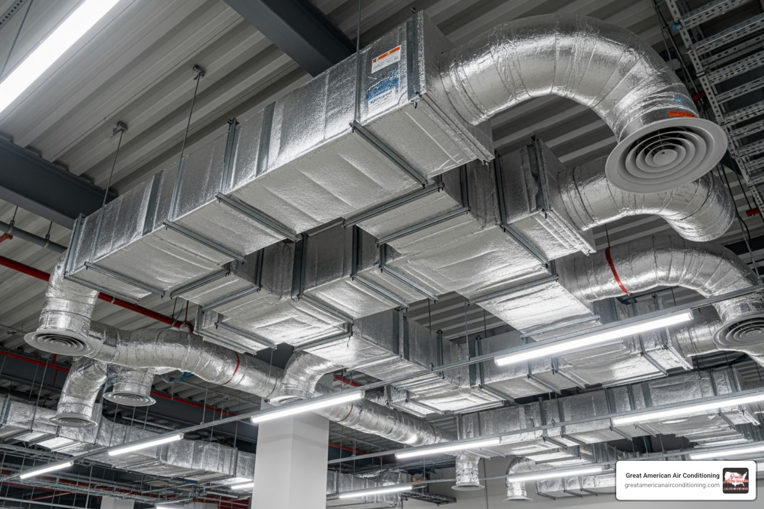 of a clean, professional installation of new, sealed ductwork - ductwork installation peoria az