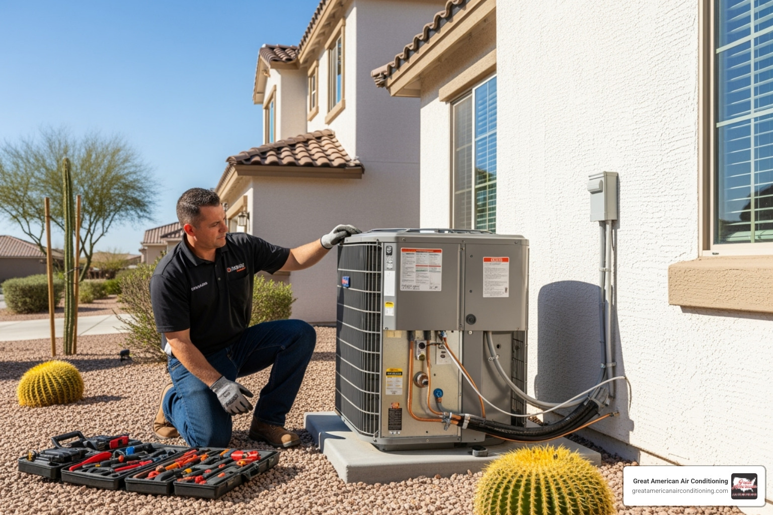 of a professional technician installing a new AC unit - ac installation avondale az of a professional technician installing a new AC unit - ac installation avondale az