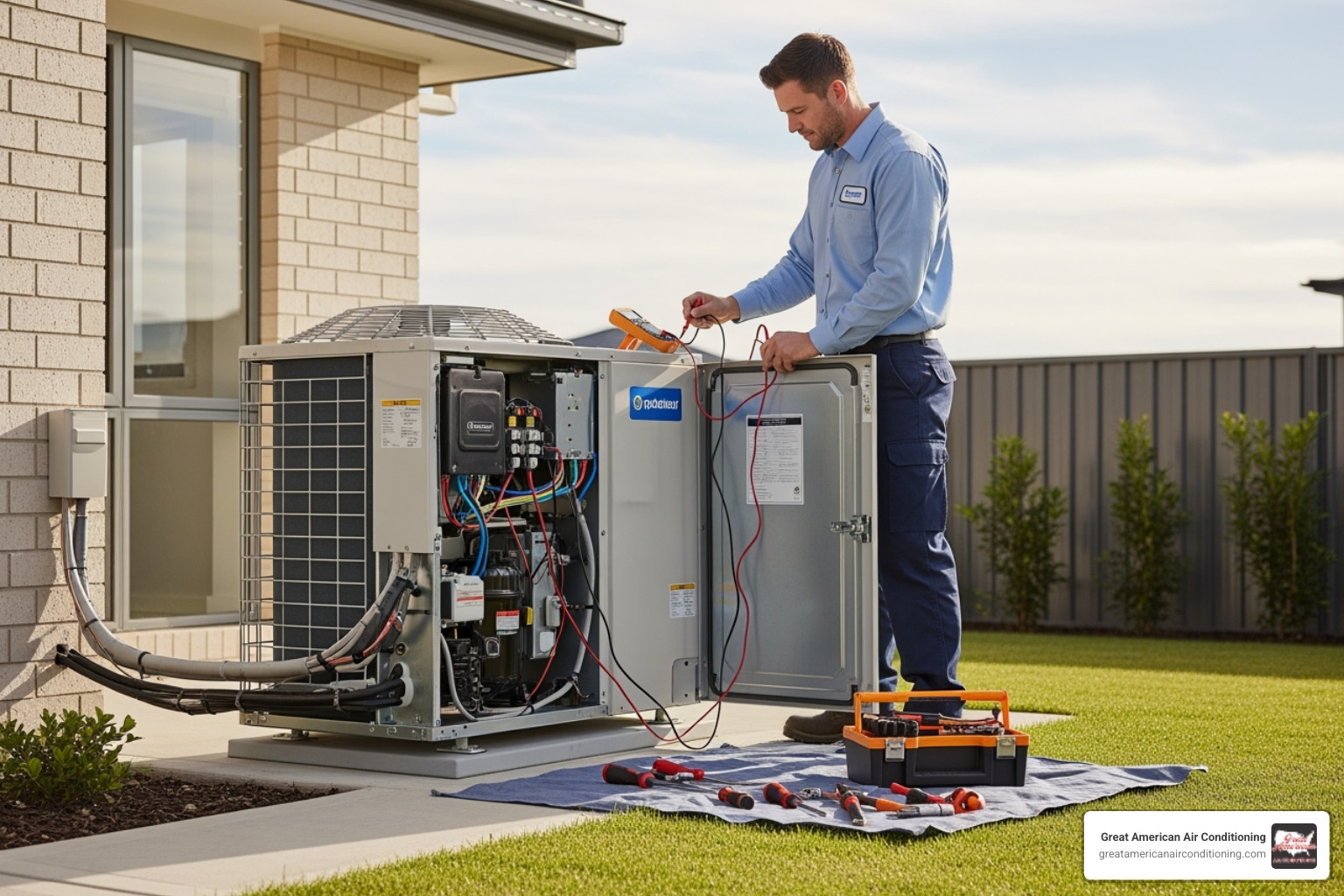 technician performing heat pump tune-up - heat pump installation chandler technician performing heat pump tune-up - heat pump installation chandler
