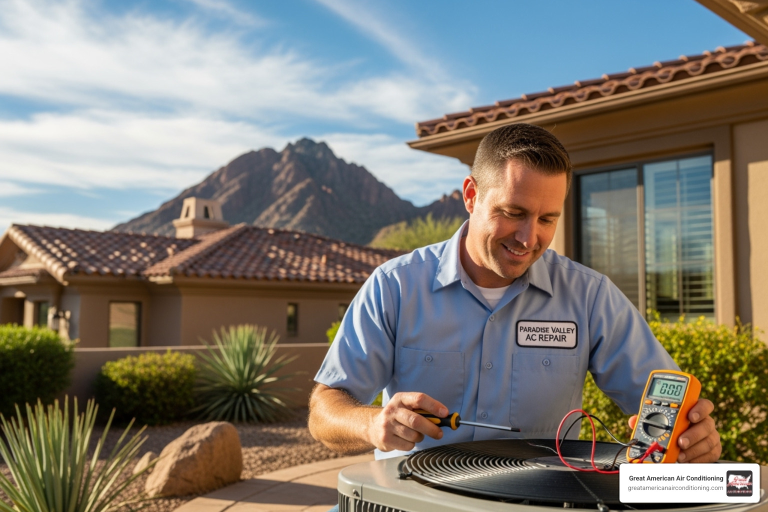 smartphone displaying a smart thermostat app - ac repair paradise valley