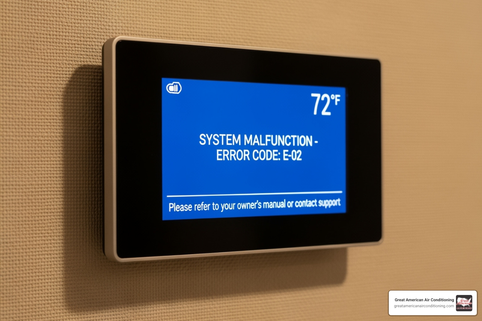 AC thermostat displaying an error message - ac repair avondale az