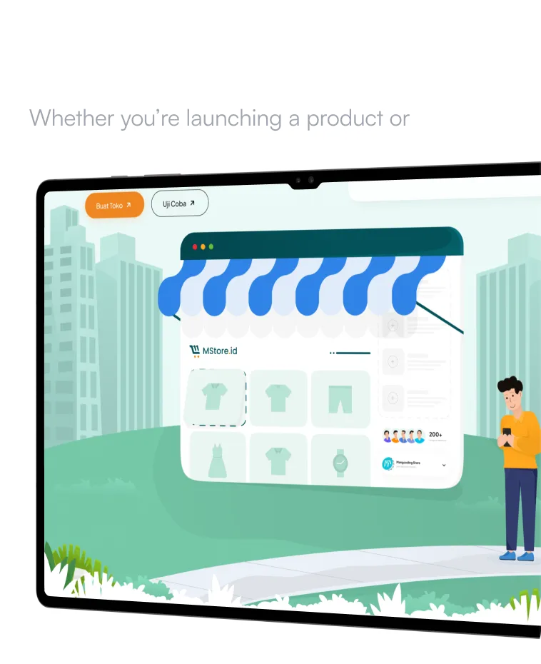 A man standing in front of a large screen.