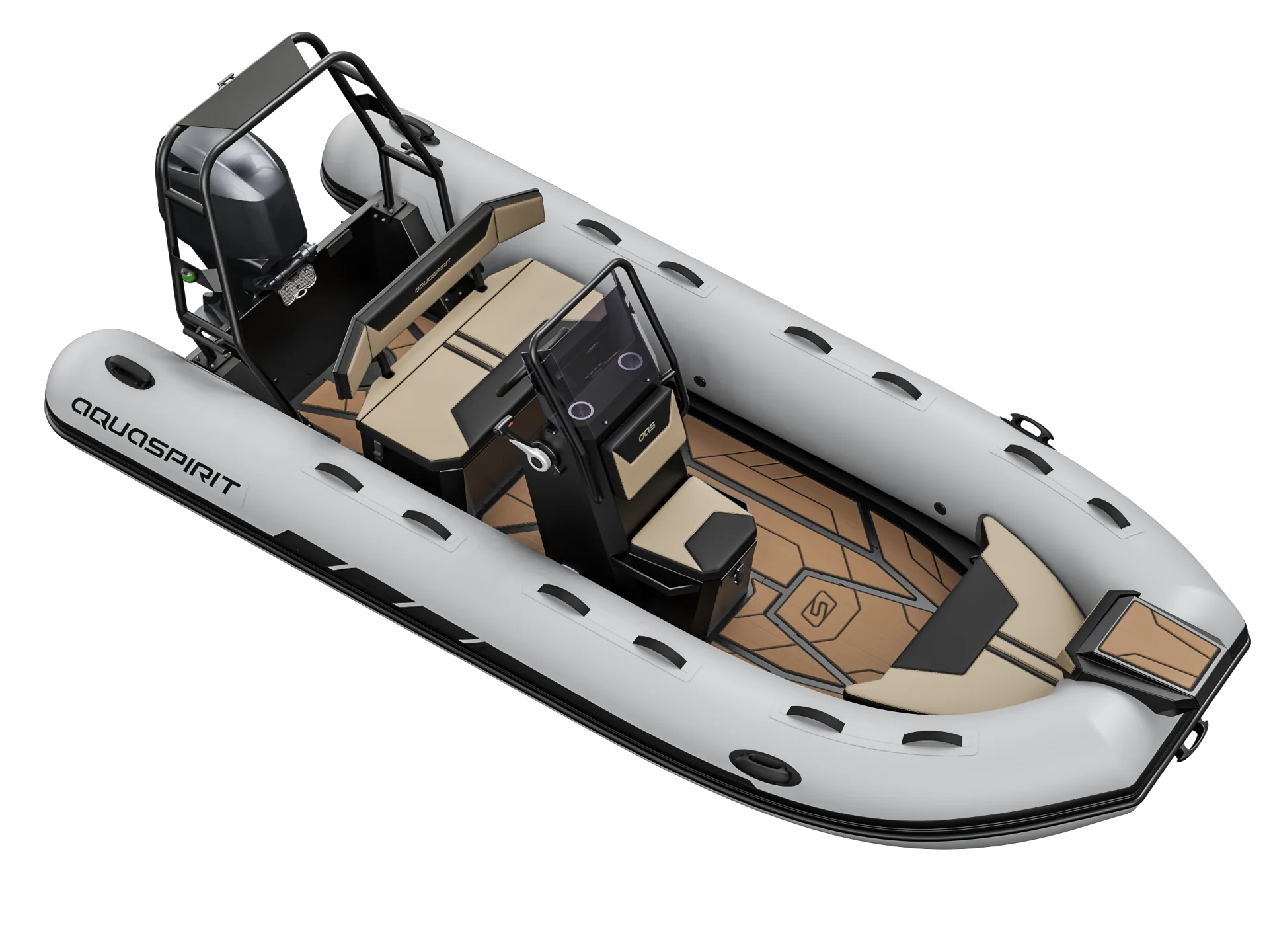 AQUASPIRIT S450C compacte en veelzijdige aluminium RIB/rubberboot van 4.5 meter met maximaal 75 pk, te koop bij de RIB specialist BOWT Watersport