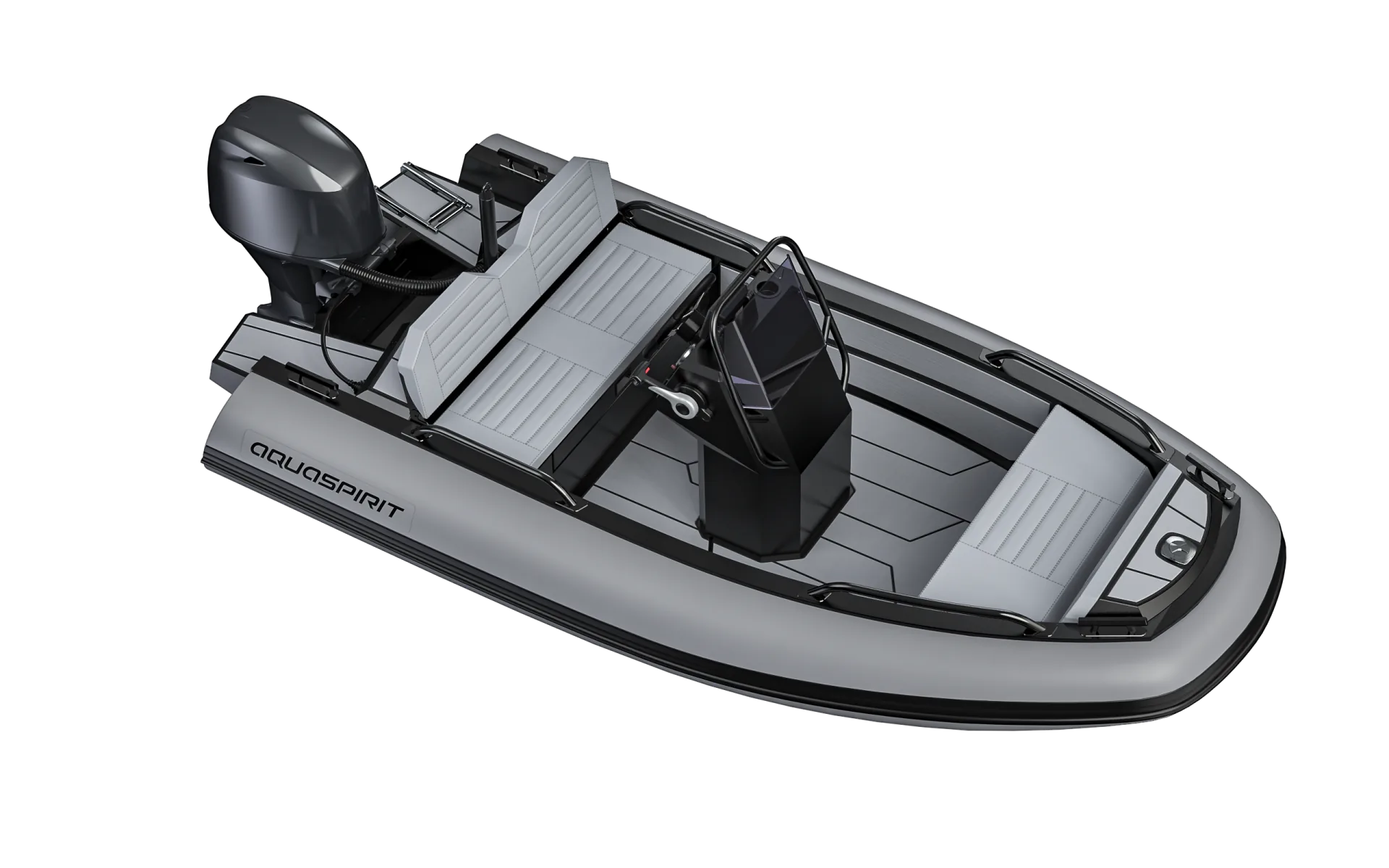 AQUASPIRIT S370 is een luxe aluminium tender RIB van 3,7 meter met D-tubes en daardoor verrassend veel ruimte, tot 60 pk vermogen, leuk als tender maar ook als speelboot
