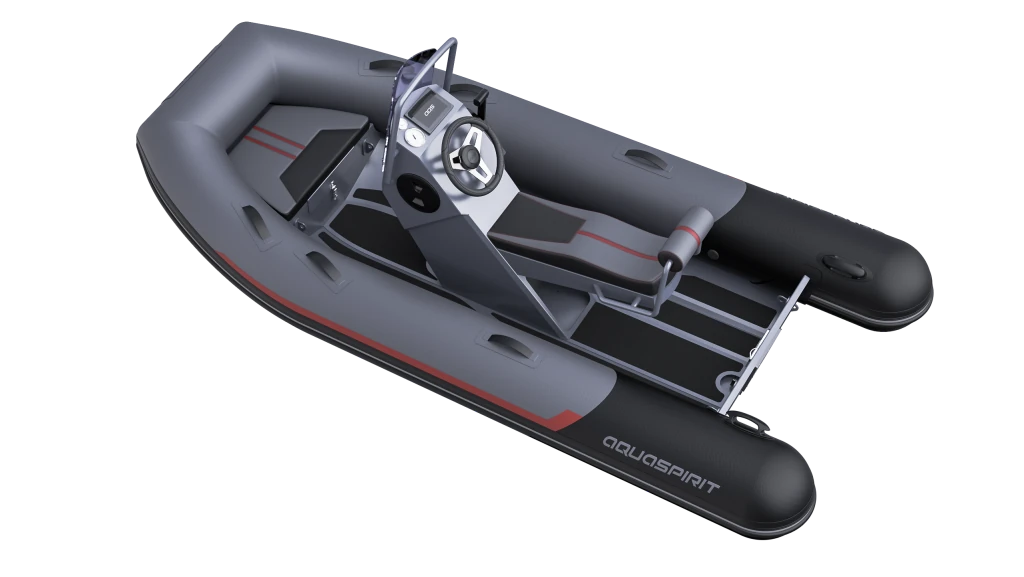 AQUASPIRIT S350 met Sportconsole en verrassend ruimte aluminium RIB met stuurconsole en maximaal 30 pk