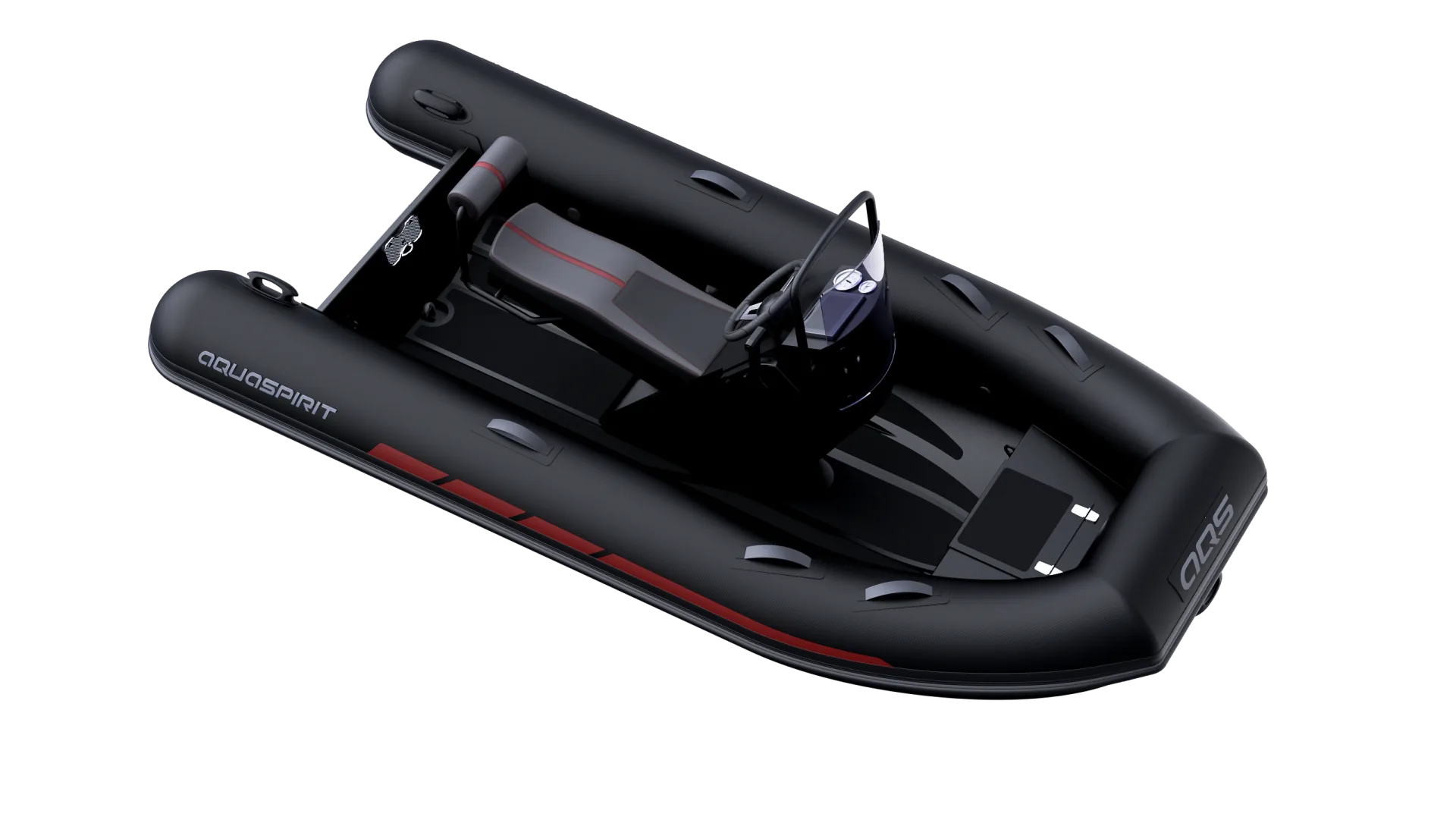 AQUASPIRIT S350 met Sportconsole en verrassend ruimte aluminium RIB met stuurconsole en maximaal 30 pk