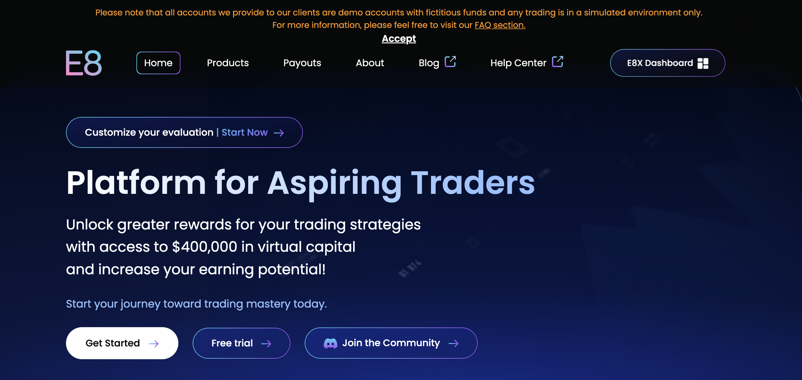 e8 - Best Prop Firm Challenge