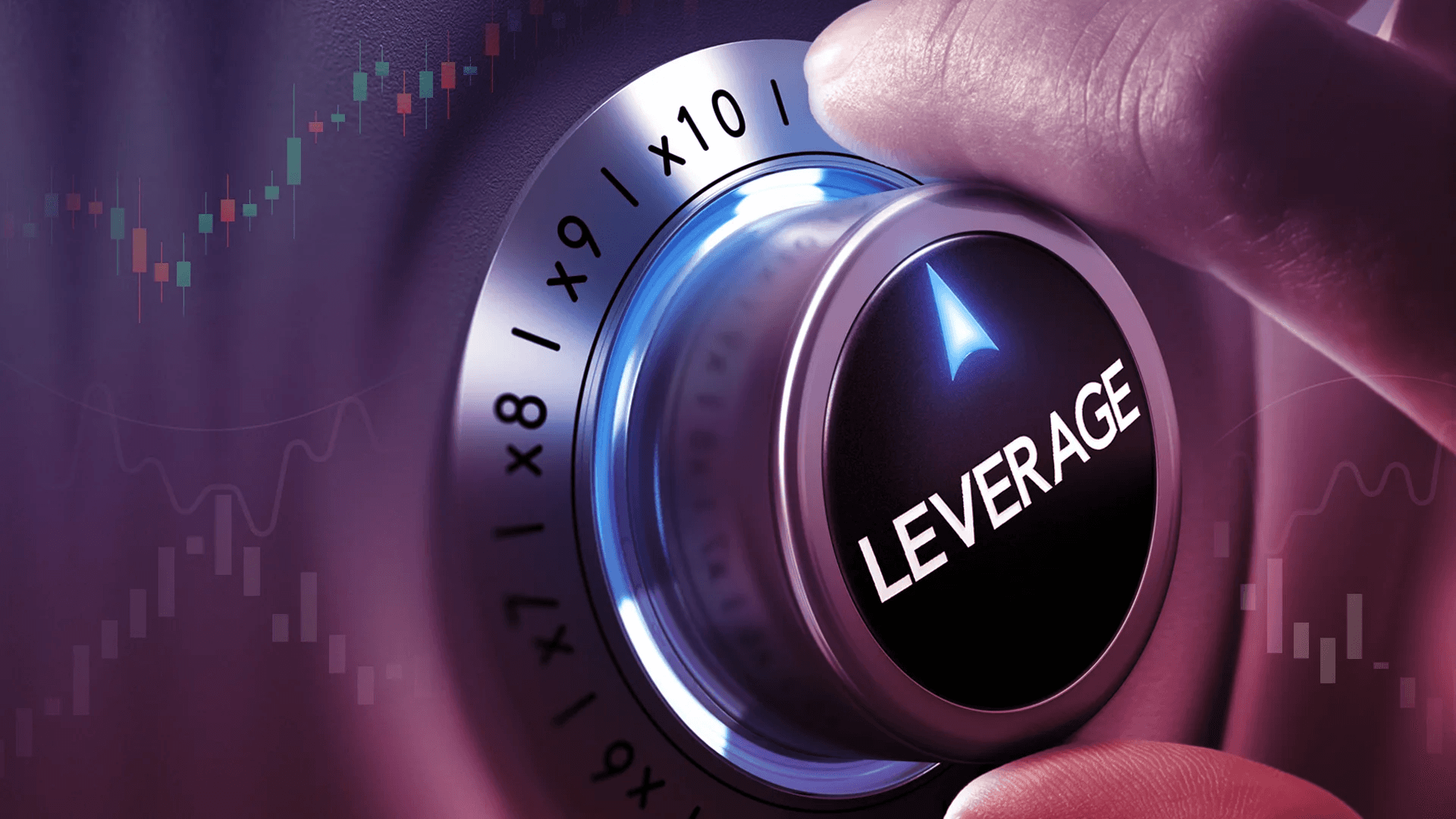 Hand adjusting leverage multiplier dial - Trading Leverage
