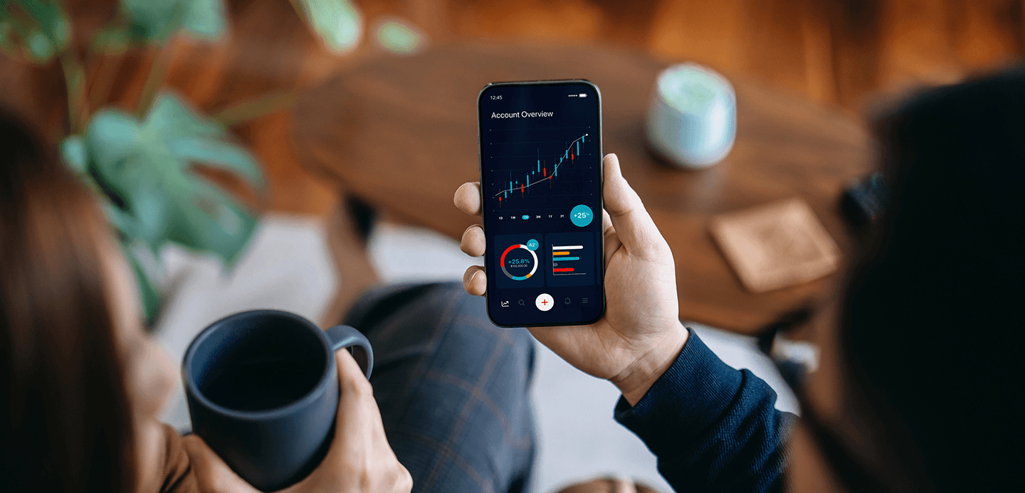 Person checking stock market app - Borrowing on Margin