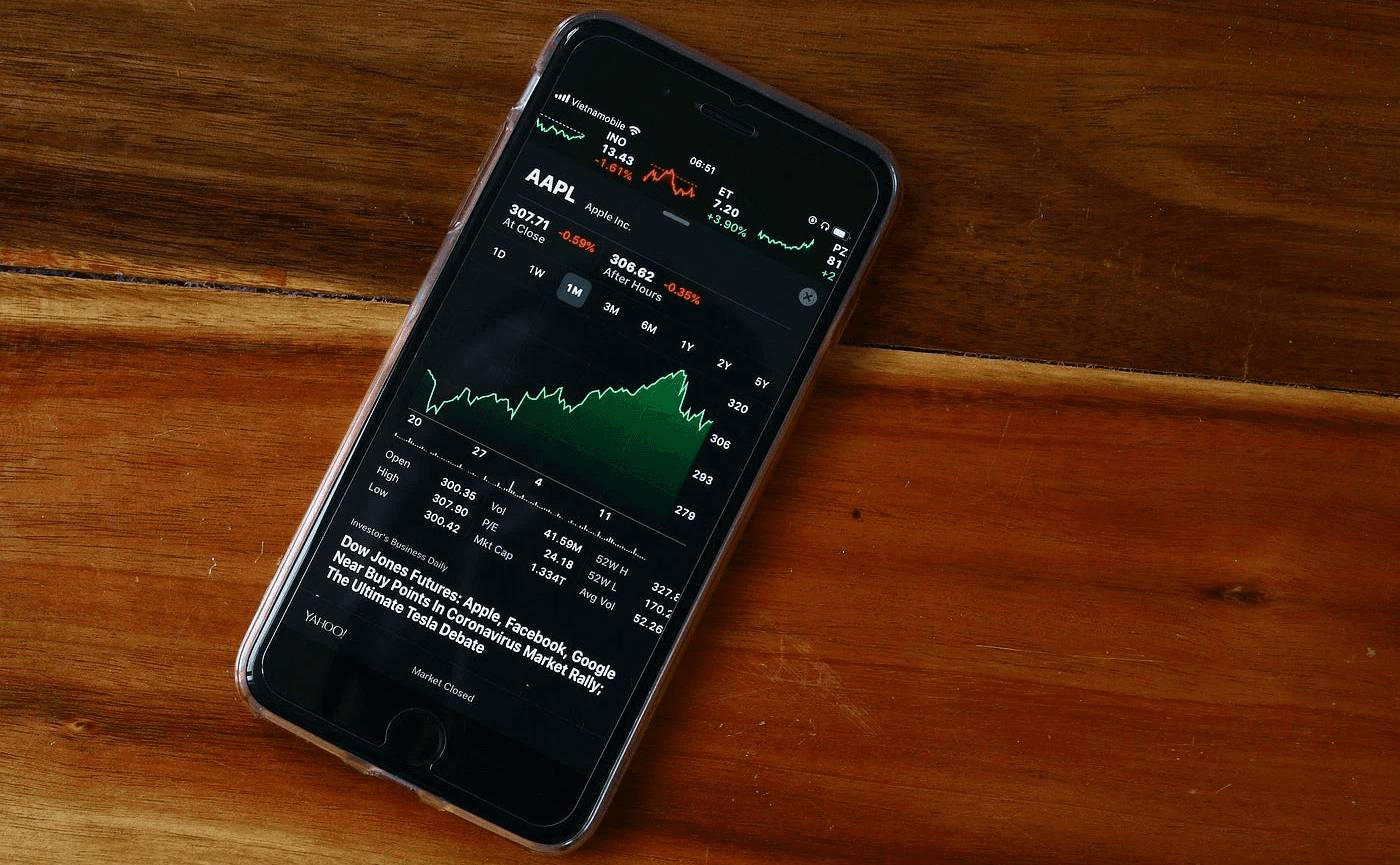 Smartphone displaying stock chart - Borrowing on Margin