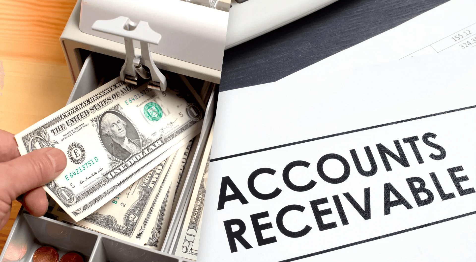  Cash drawer beside accounts receivable document - Cash Reserve Account
