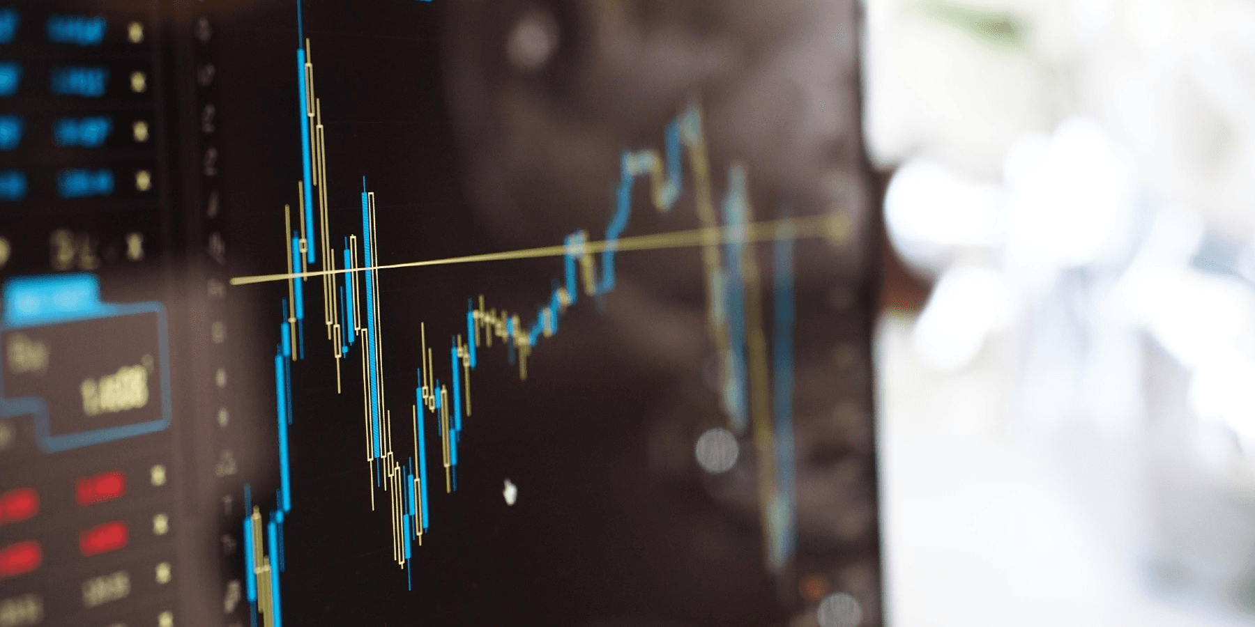 Stock market candlestick chart on monitor - Short Term Stock Trading
