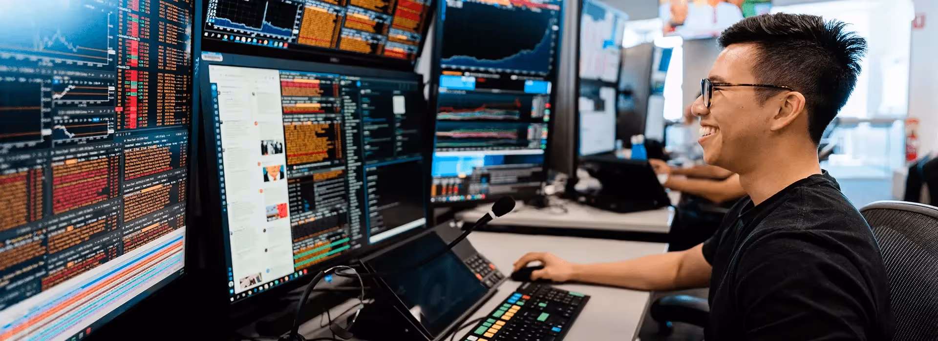 Man analyzing financial trading data - Systematic Trading