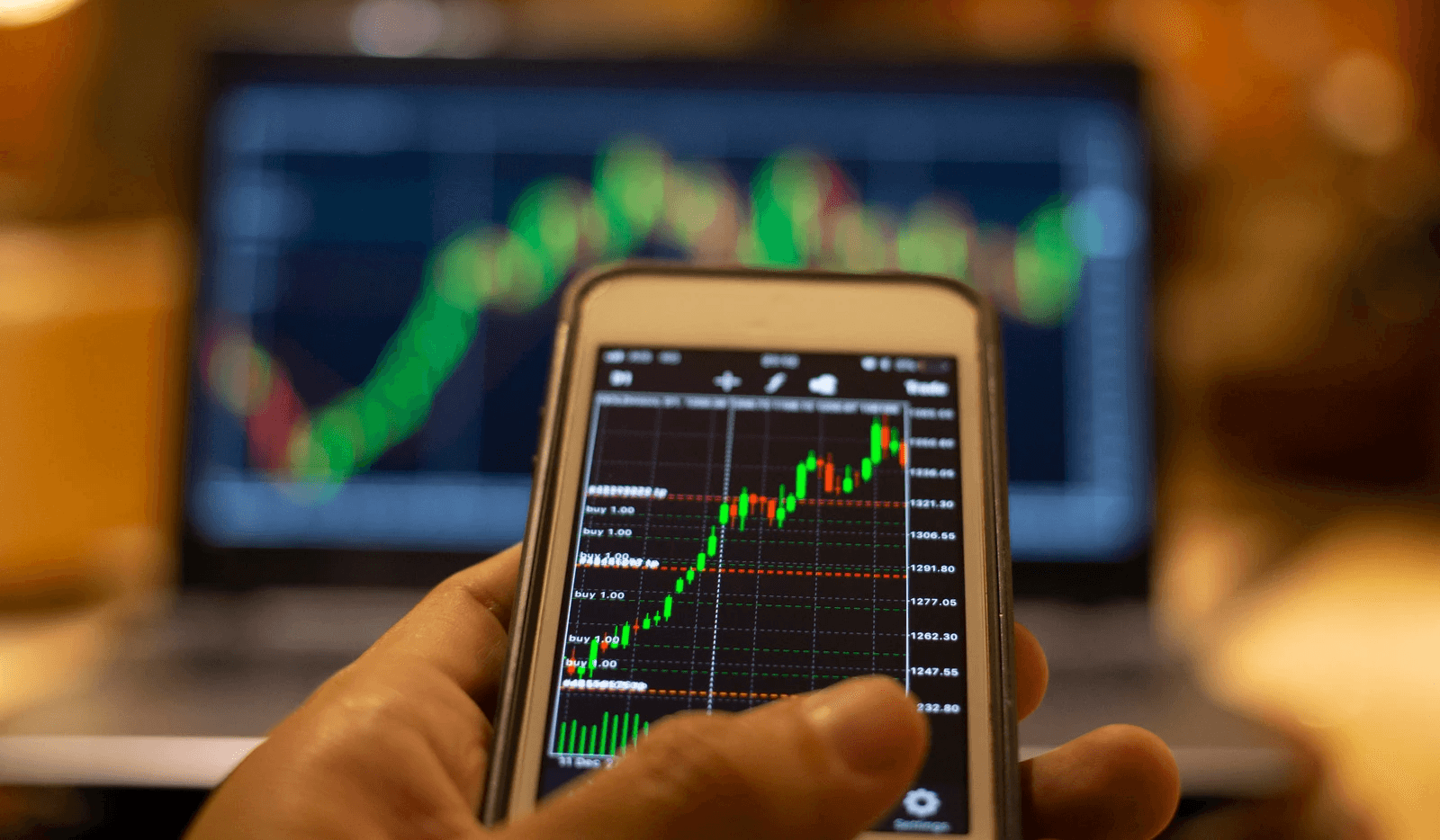 Smartphone displaying cryptocurrency trading app - Forex Capital Trading