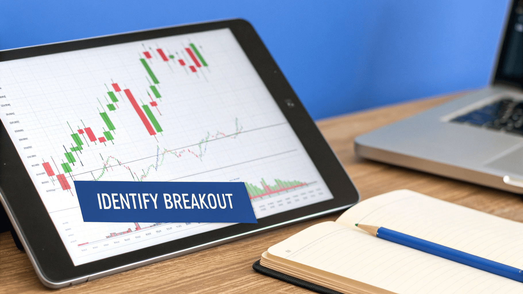  Analyzing financial charts on a tablet - ORB Strategy Trading