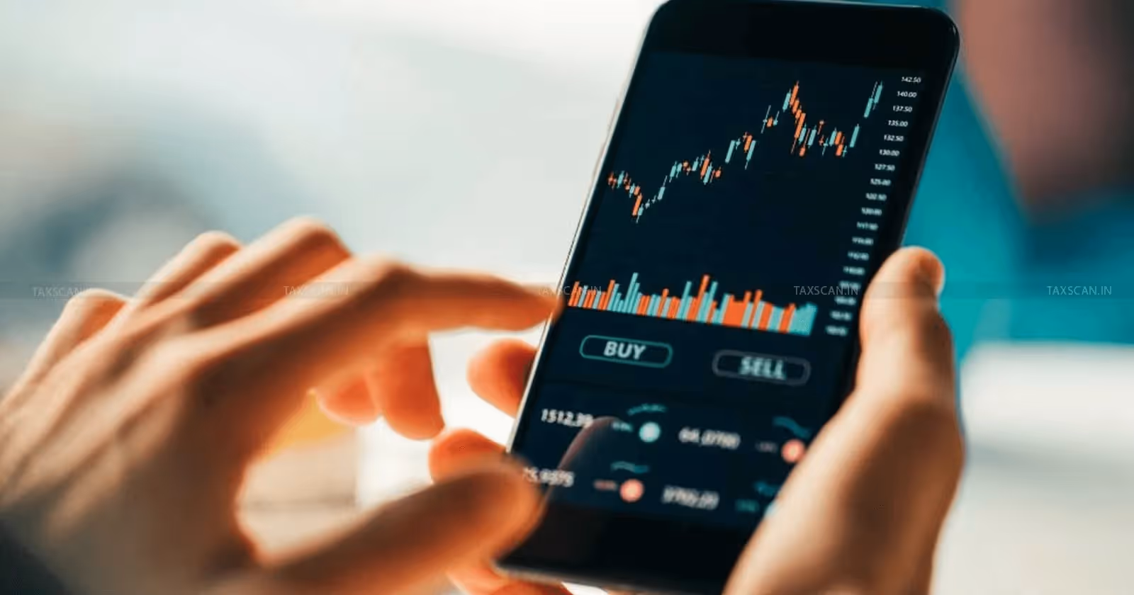 Mobile app showing stock market data - Short Term Capital Gain Tax on Shares