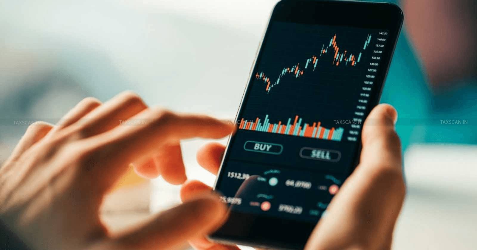 Mobile app showing stock market data - Short Term Capital Gain Tax on Shares