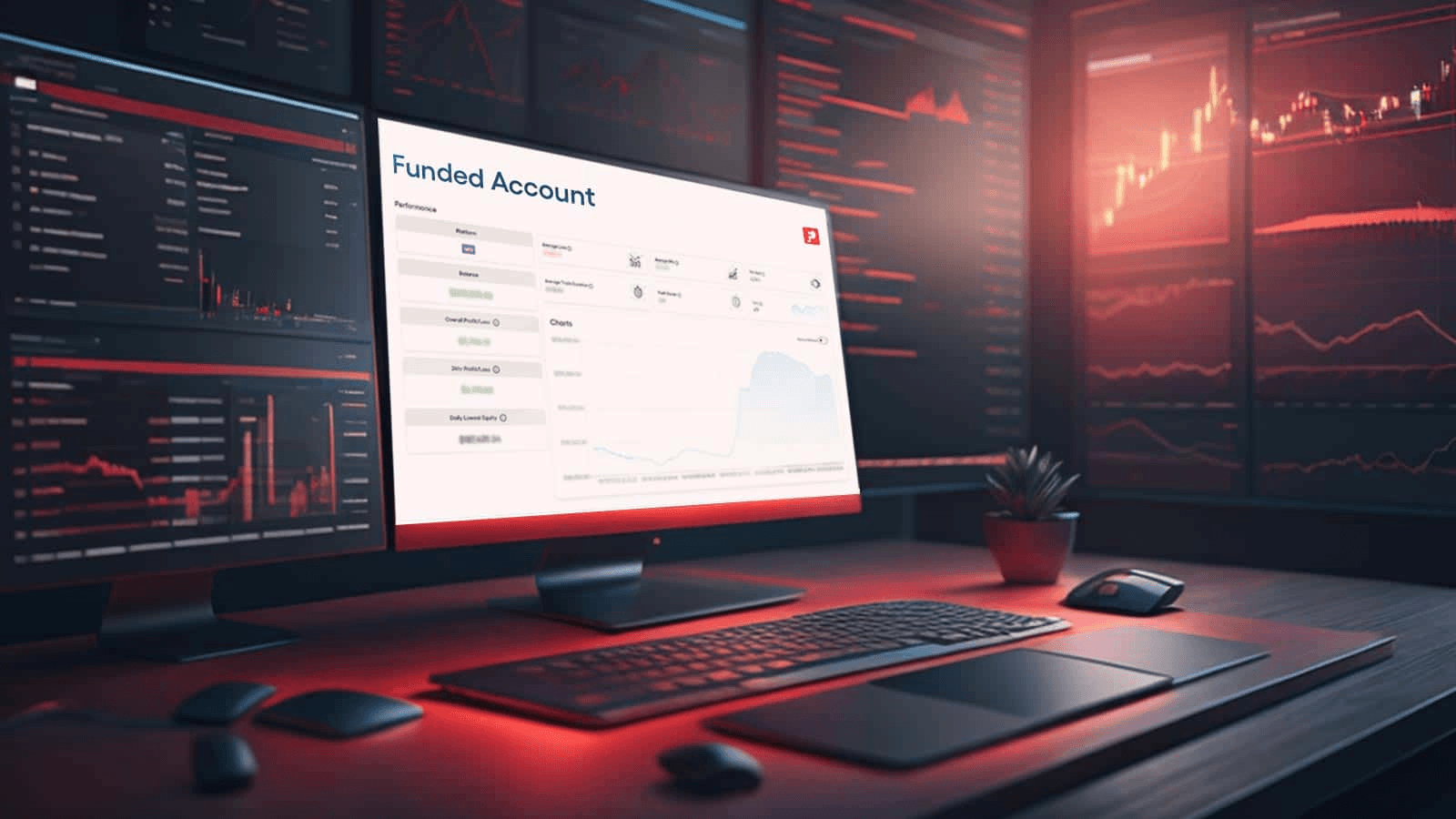 Trading station with funded account dashboard - What is a Prop Firm Account