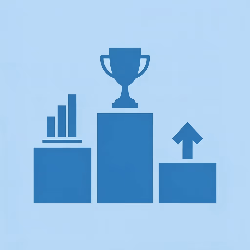 Podium showing three top-ranked prop firms that allow trade copiers