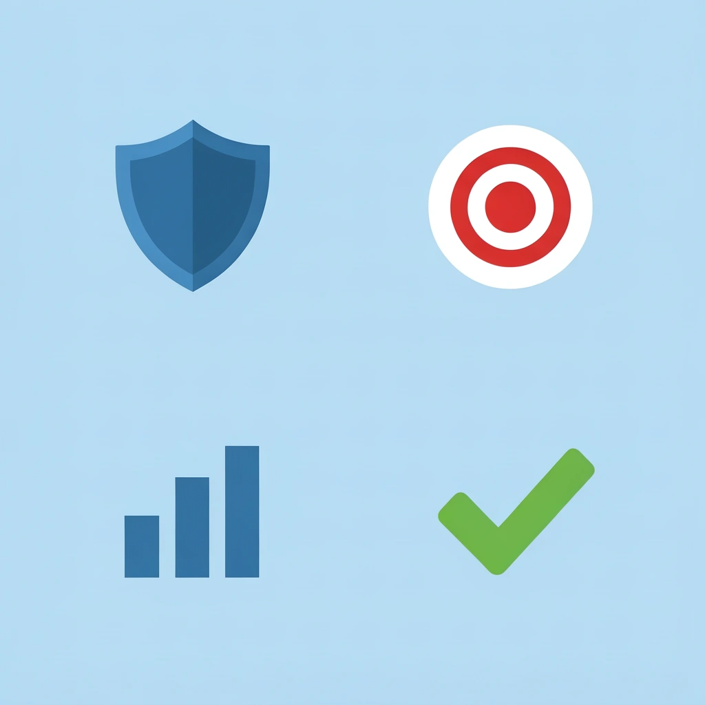 Four-grid layout displaying rule categories: drawdown limits, profit targets, position restrictions, and compliance monitoring with their respective purposes