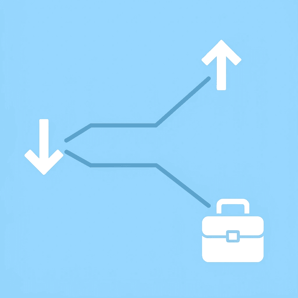 Split path showing two outcomes: one path leads to quitting, the other to a sustainable trading career