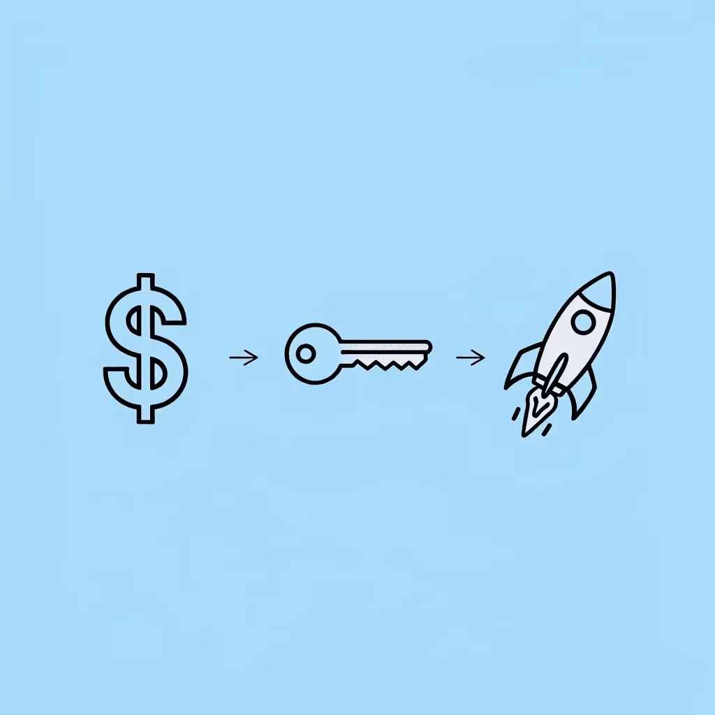 Three-step process showing payment, credential issuance, and immediate trading access