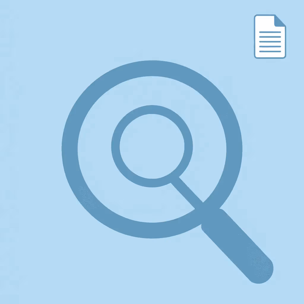 Magnifying glass icon representing deep analysis and transparency when choosing a prop firm