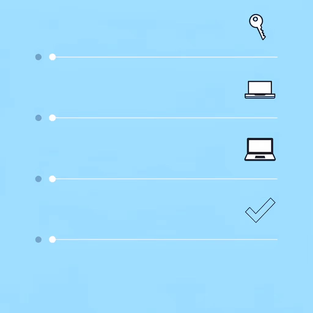 Checklist of three requirements: prop firm access, login information, and account setup