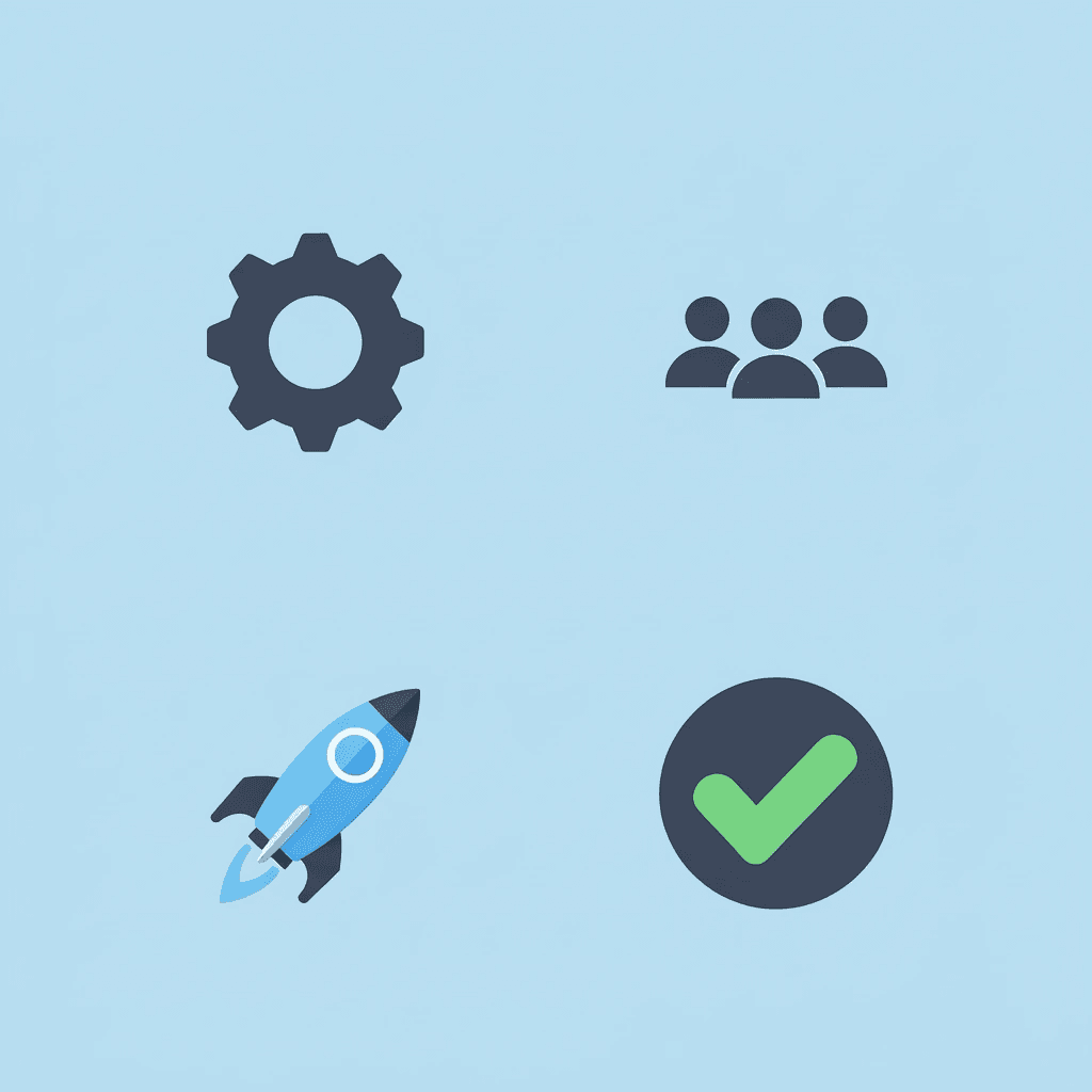 Four-quadrant grid displaying TradeLocker's core features: Modern Interface, Community-Focused Design, Built-in Prop Firm Tools, and Rapid Development Cycle
