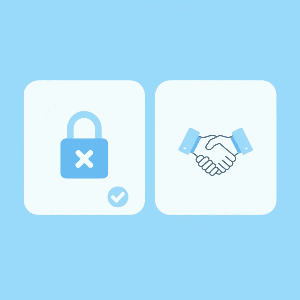 Comparison showing traditional firm obstacles crossed out on the left, AquaFunded's open access on the right