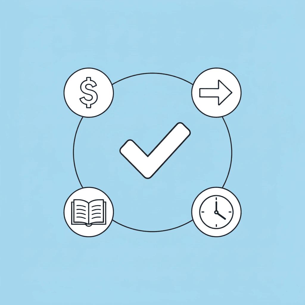 Network diagram showing three interconnected factors for choosing a prop trading firm: trade evaluation, reliable payments, and trading flexibility