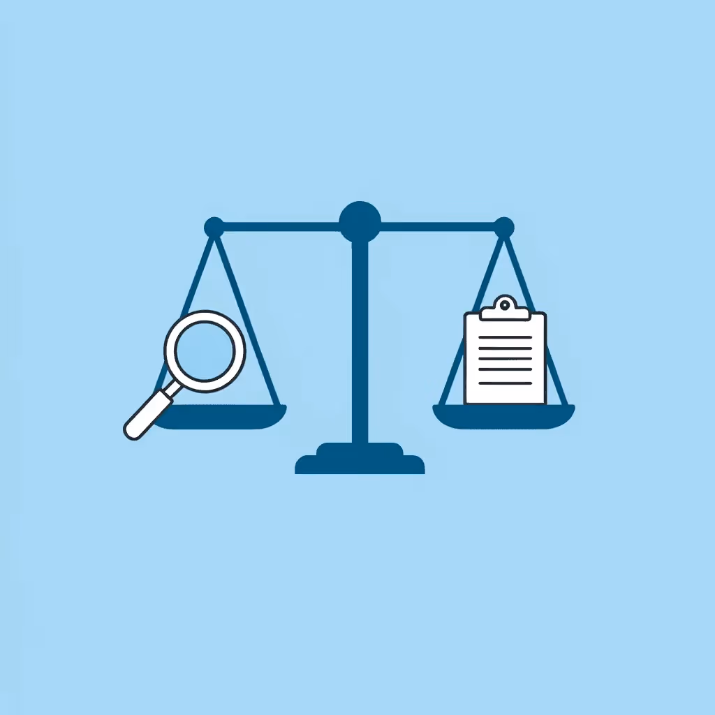 Balance scale showing trading style on one side and firm rules on the other