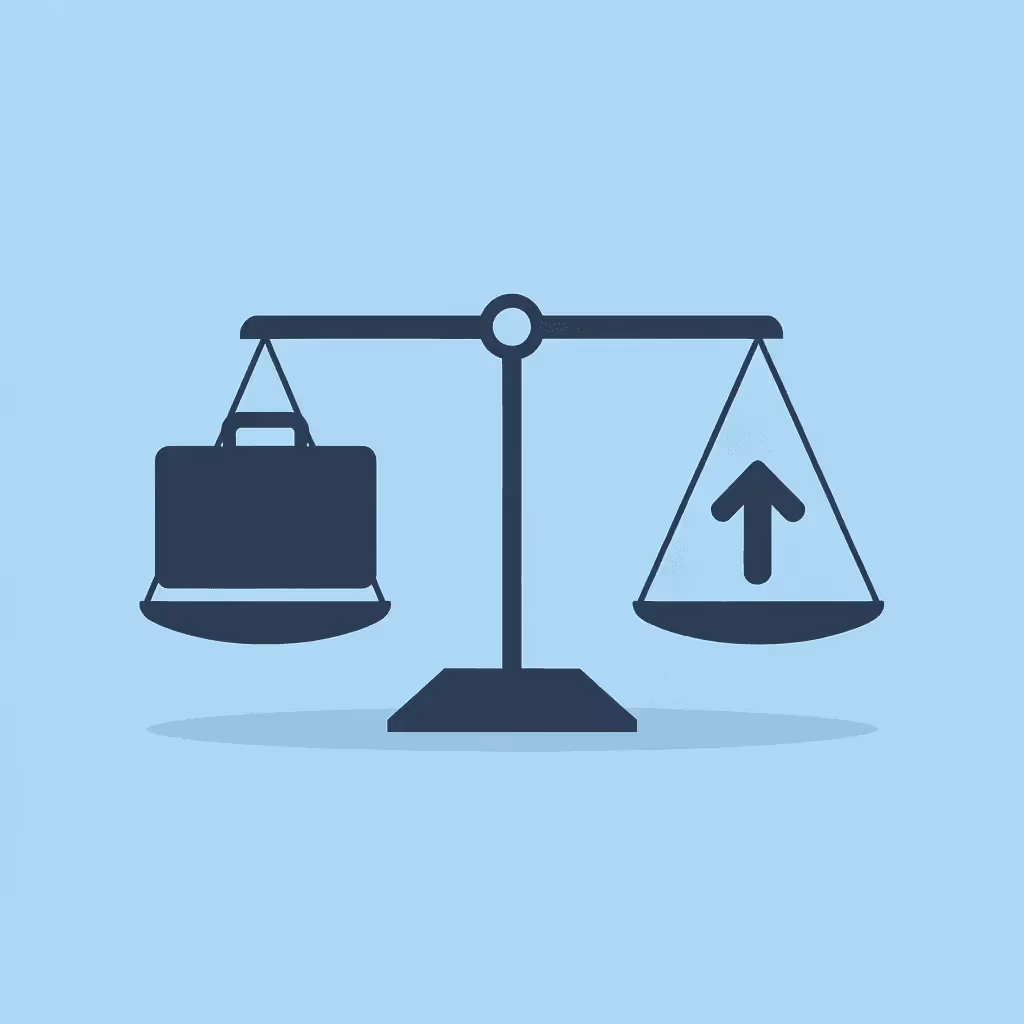 Balance scale comparing institutional prop firms versus retail prop firms with their respective characteristics