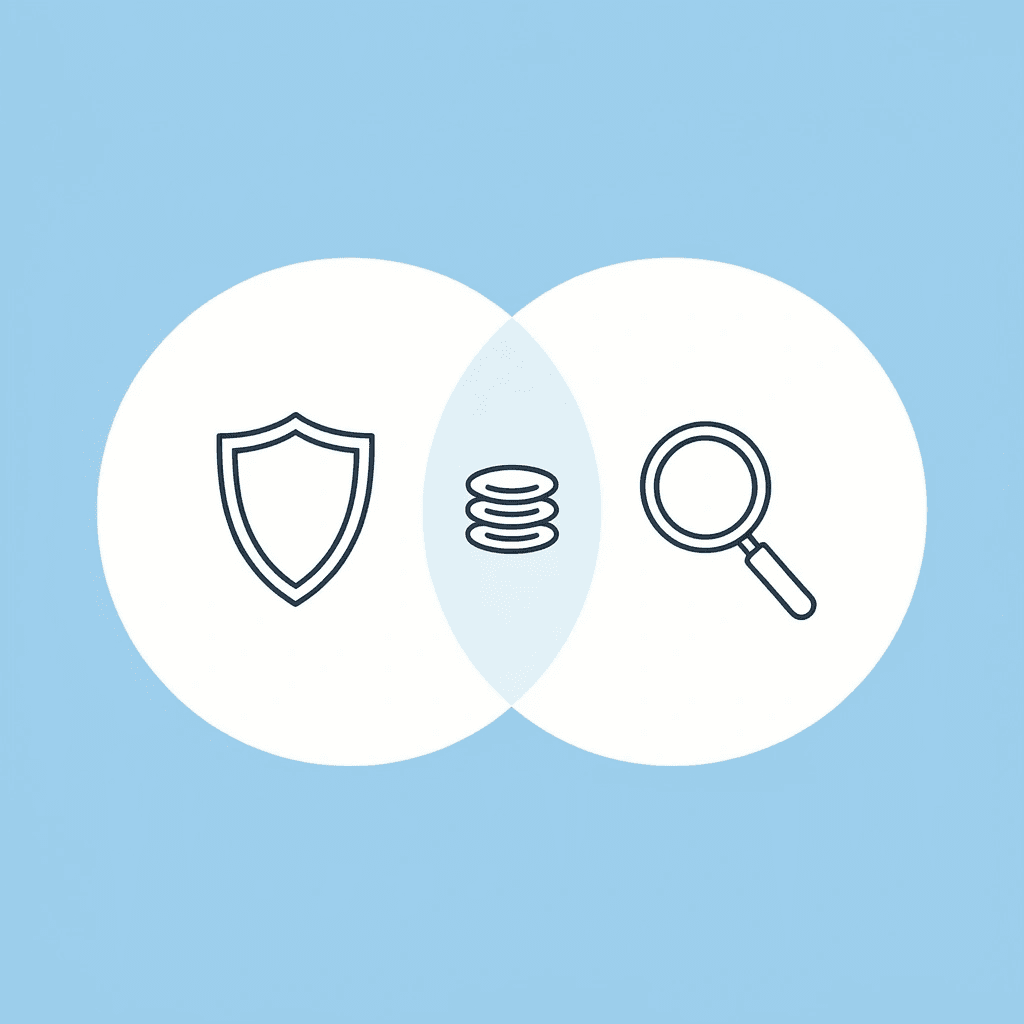 Two overlapping circles showing the intersection of compliance complexity and regulatory gaps