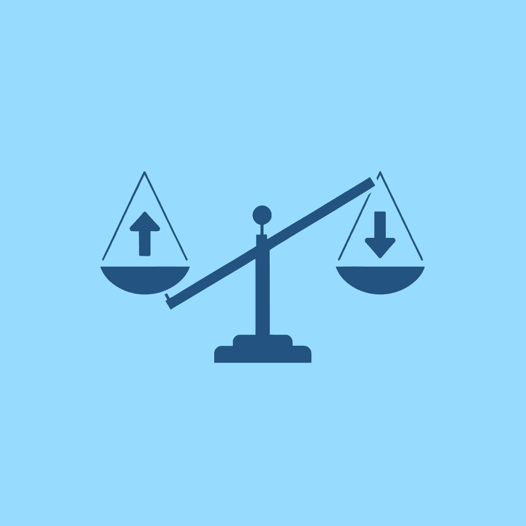 Balance scale comparing profit incentives: trader success on one side, trader failure on the other