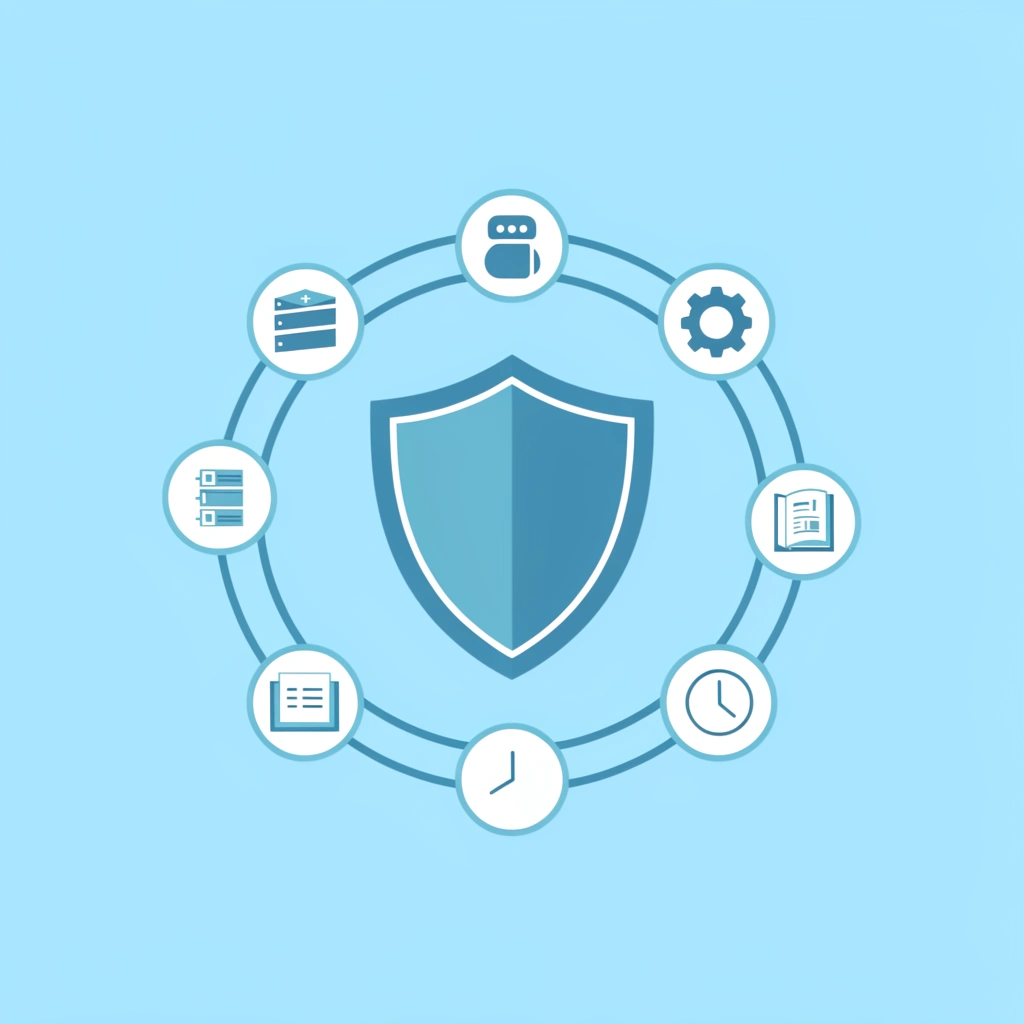 Central hub showing four interconnected regulatory pillars: licensing, capital reserves, client fund protection, and continuous oversight