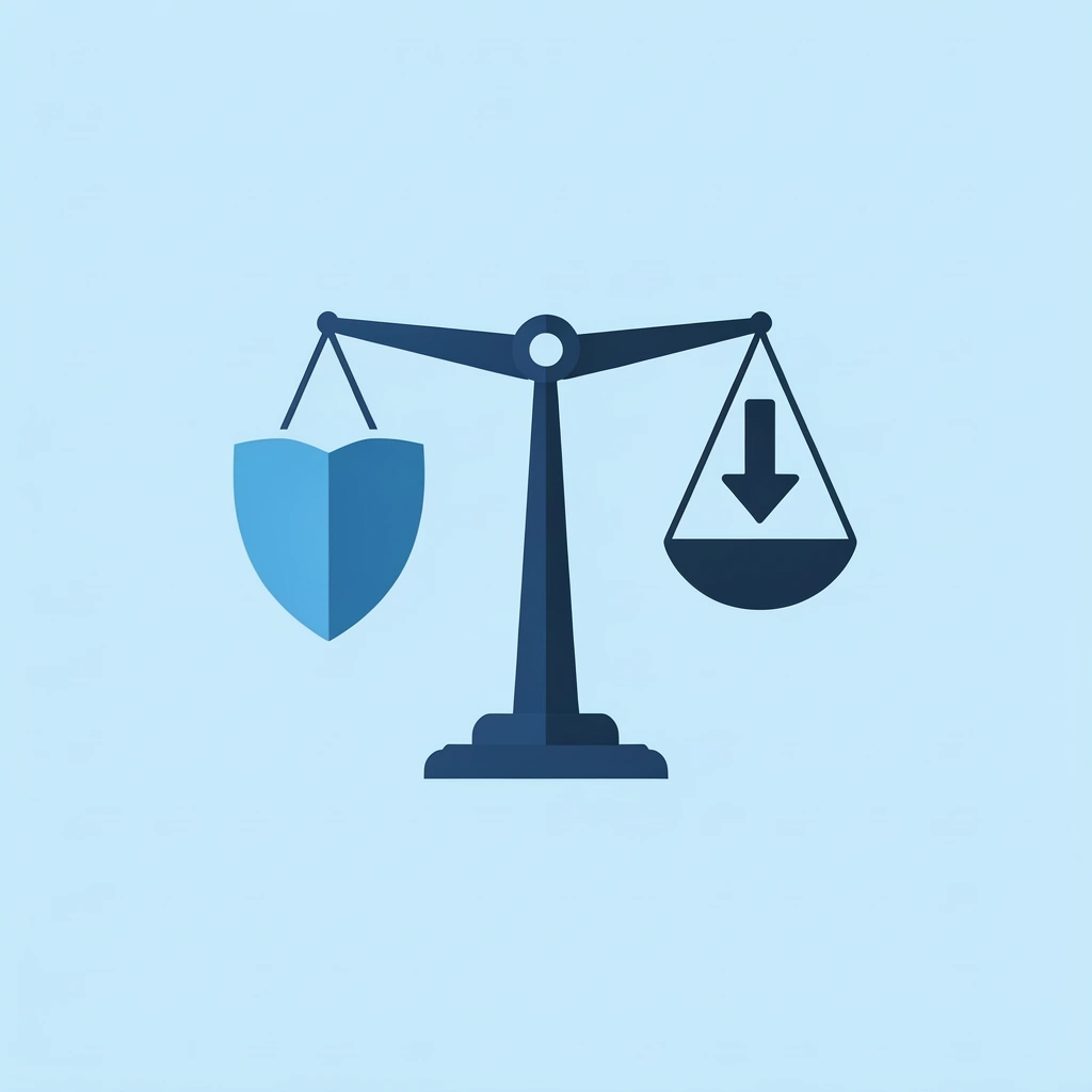 Balance scale comparing counterparty risk on one side and market risk on the other, illustrating what regulations do and don't protect