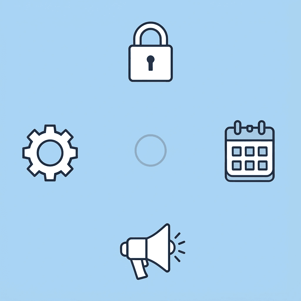 Compass showing four directions representing different prop firm restrictions on swing trading
