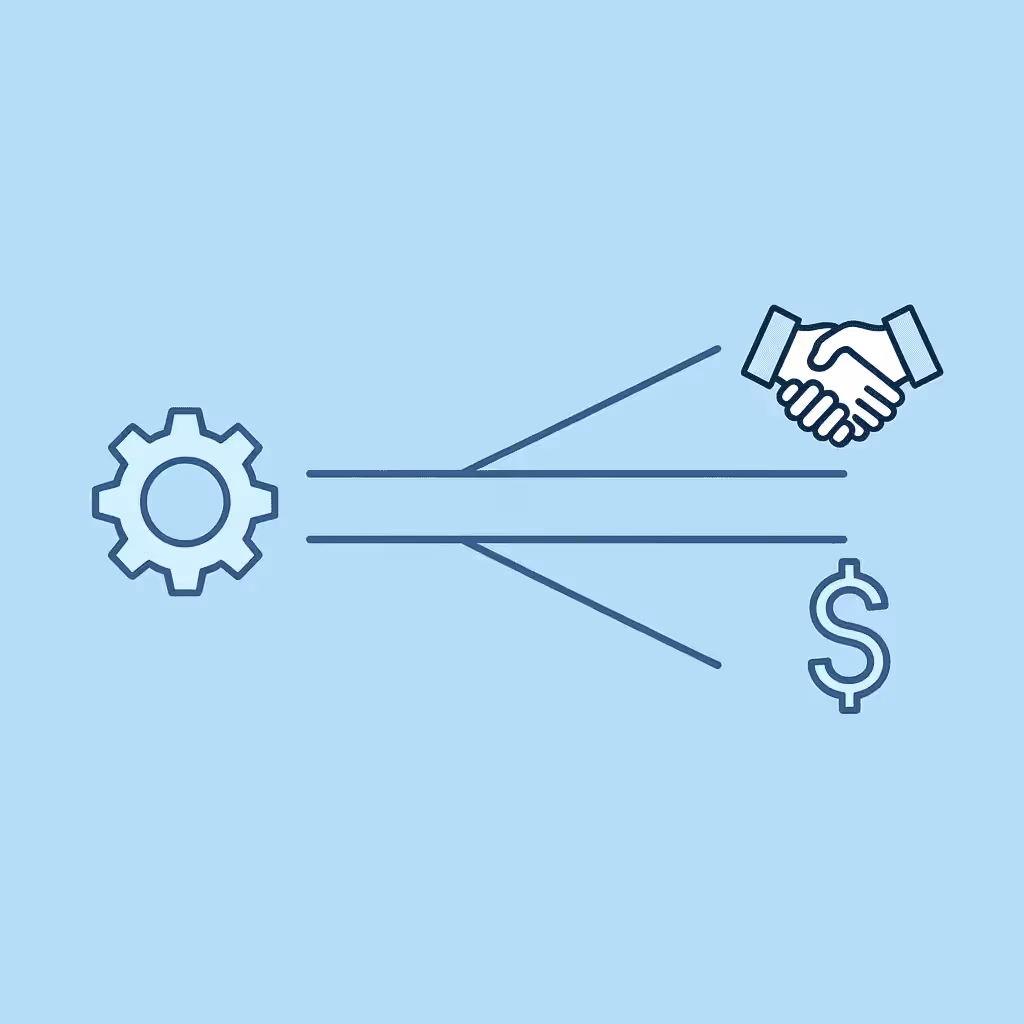 Split path showing different prop firm options based on trader priorities
