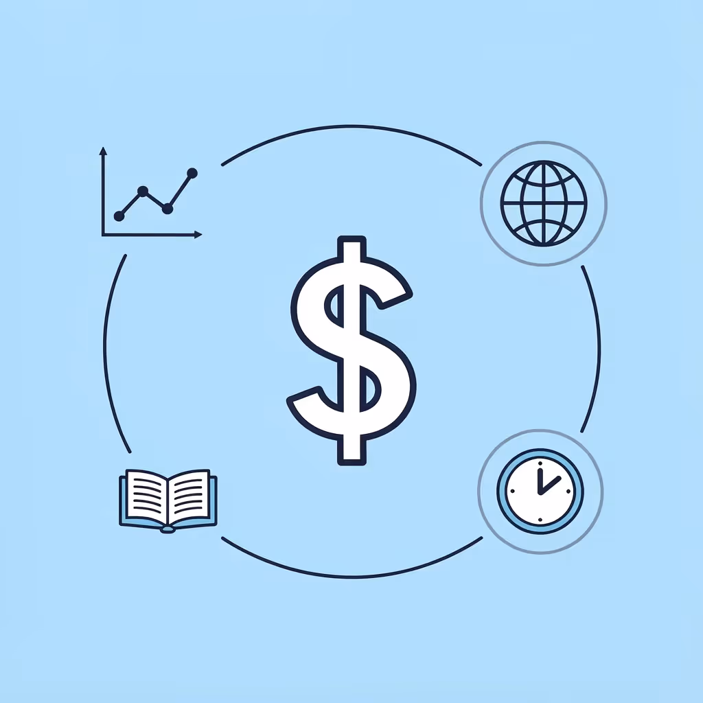 MetaTrader 5 central hub connected to four asset classes: forex, stocks, futures, and crypto
