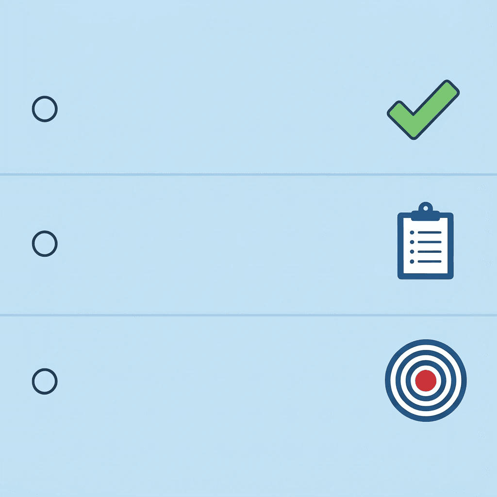 Three-row checklist showing key evaluation criteria: drawdown tolerance, trading style, and payout reliability with checkmark icons