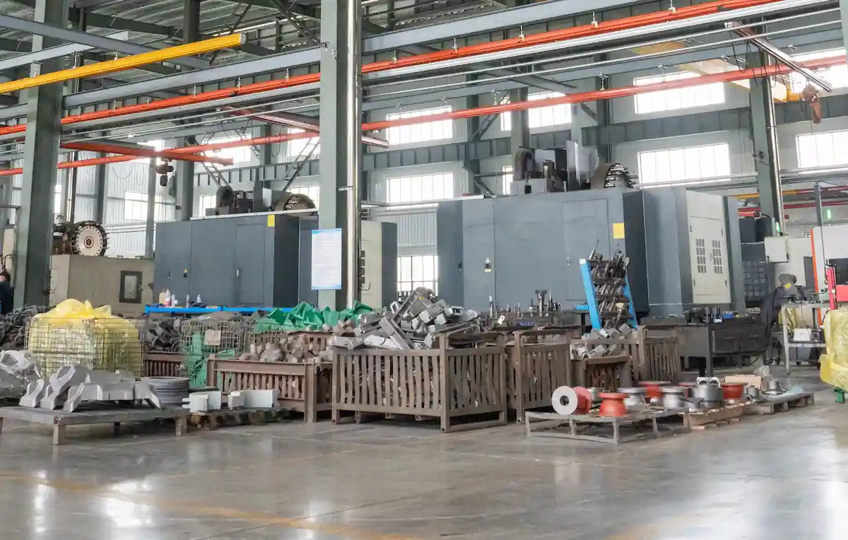 Industrial factory with small components laid bare