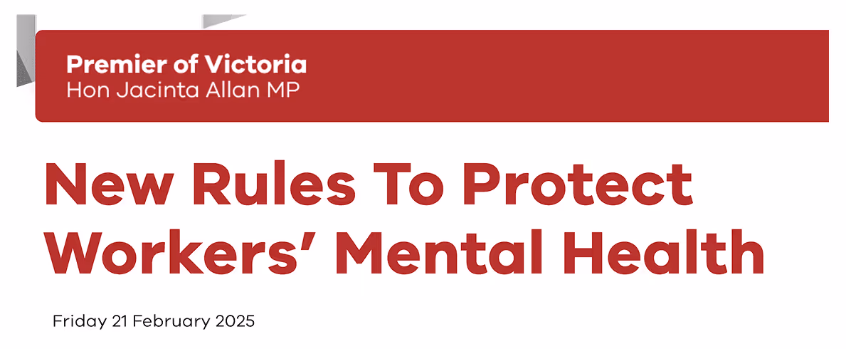 Victoria – Psychosocial Hazard Legislation is Here